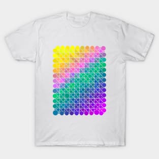 Polka Dot Geometric Grid Gradient Pattern Design T-Shirt